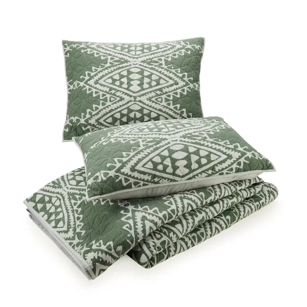 NWT King 3pc Aisha Quilt Set Green - Jungalow by Justina Blakeney